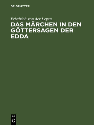 cover image of Das Märchen in den Göttersagen der Edda